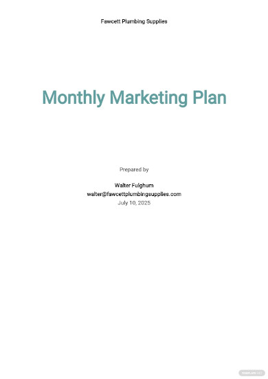 Monthly Marketing Plan Template