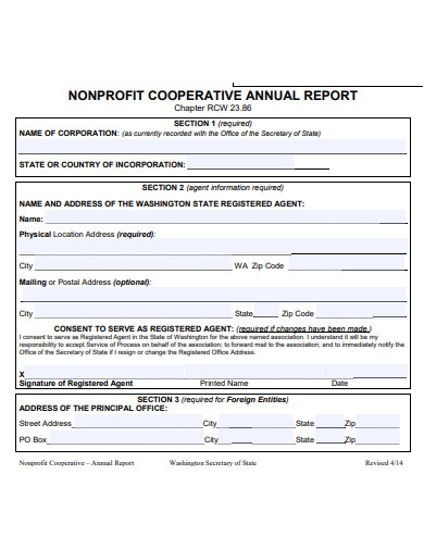 non profit cooperative annual report