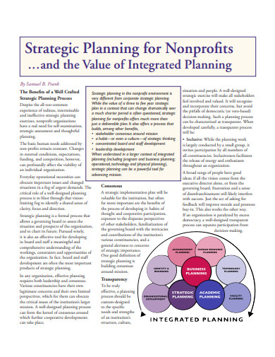 nonprofit strategic and integrated plan