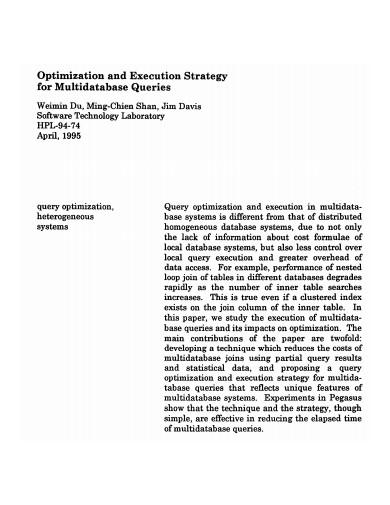 optimization and execution strategic plan