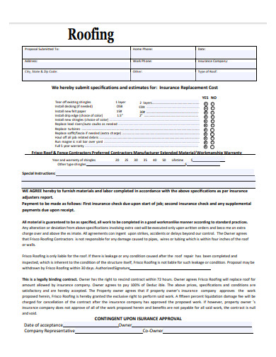 Roofing Contract Template Pdf MableRoberts Blog