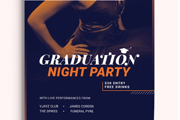 prom graduation night party flyer template