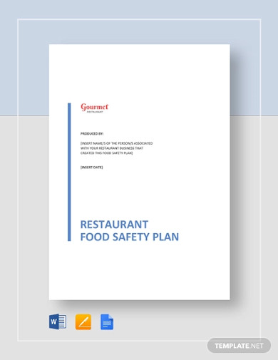 restaurant food safety plan template
