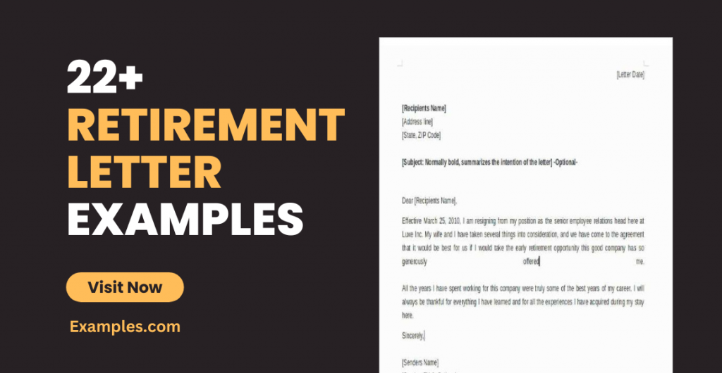 Retirement Letter Examples