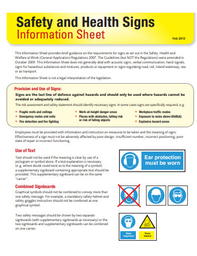 safety and health signs template