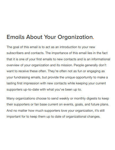 sample nonprofit email marketing