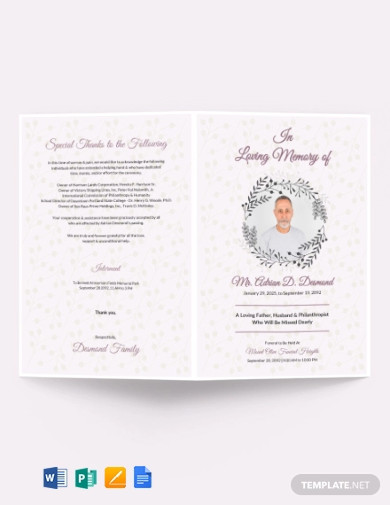 Simple Funeral Program Templates