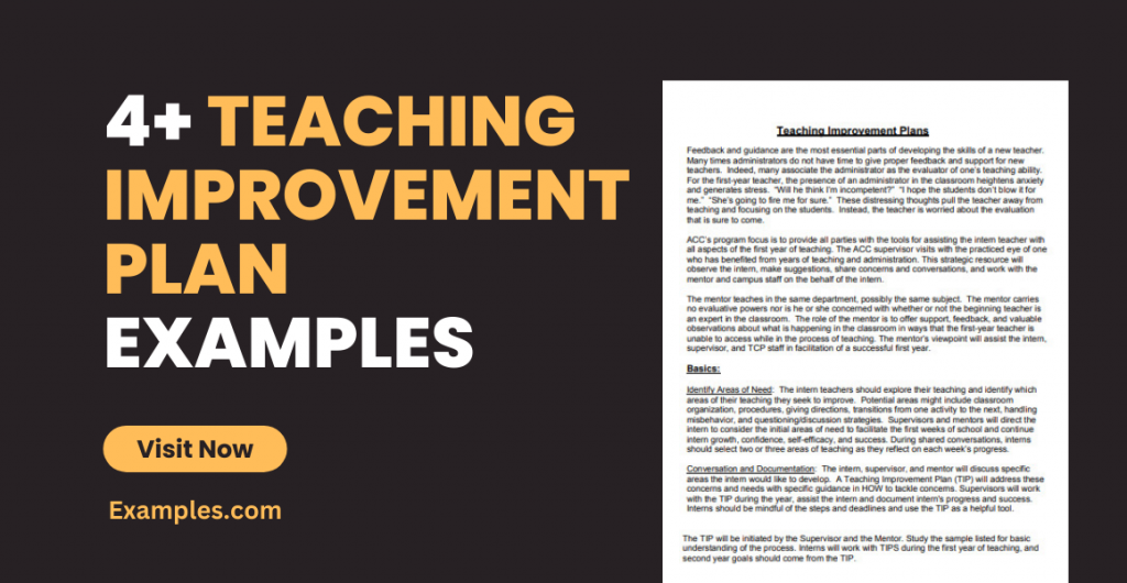 Teaching Improvement Plan Examples