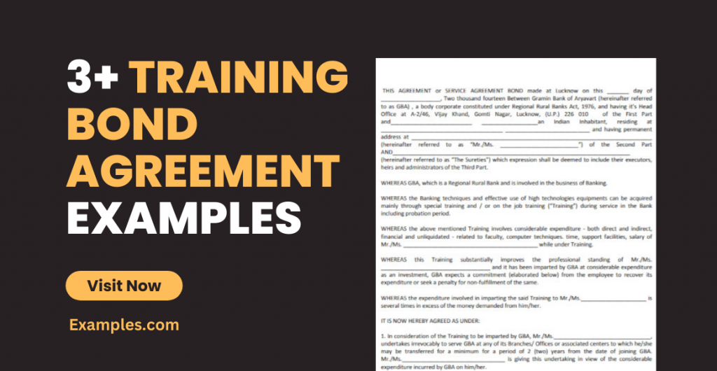 Training Bond Agreement Examples