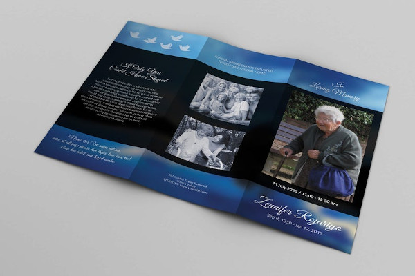 trifold funeral program template