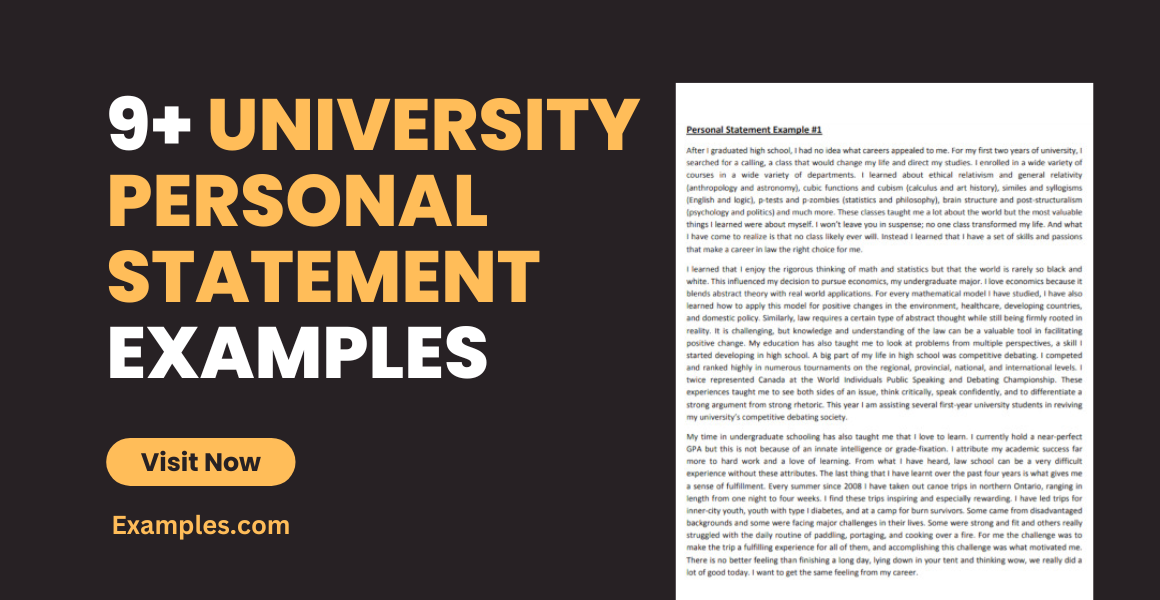 University Personal Statement Examples