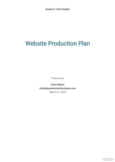 web production plan template