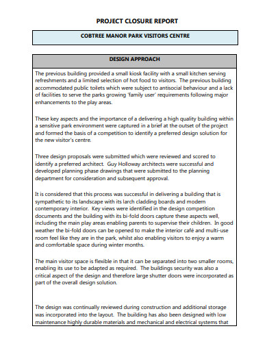 basic project closure report