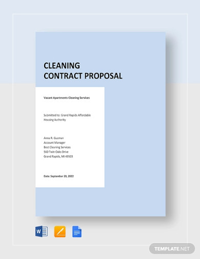 cleaning contract proposal template