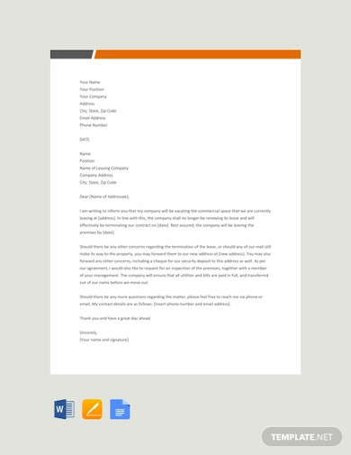 Commercial Lease Termination Letter