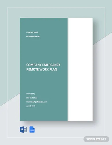 company emergency remote work plan template