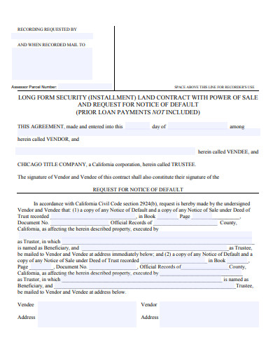 company land contract form