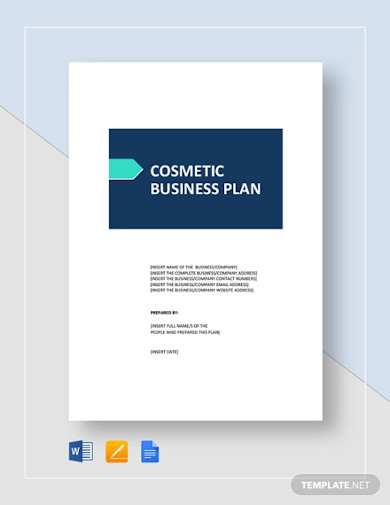 cosmetic business plan template