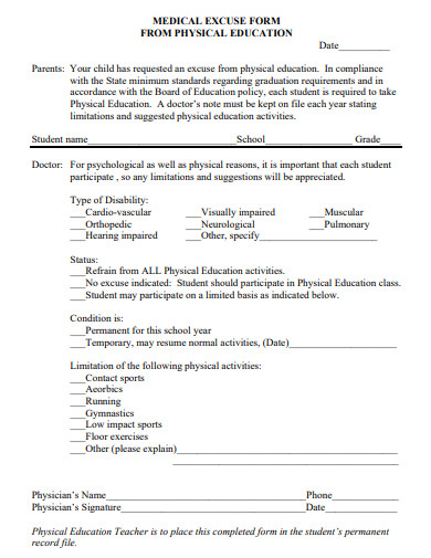 doctor excuse form for physician