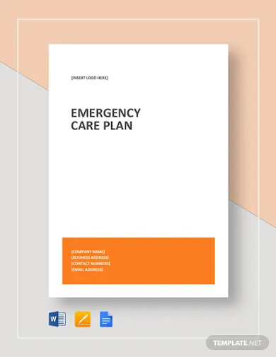 emergency care plan template