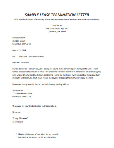 formal lease termination letter