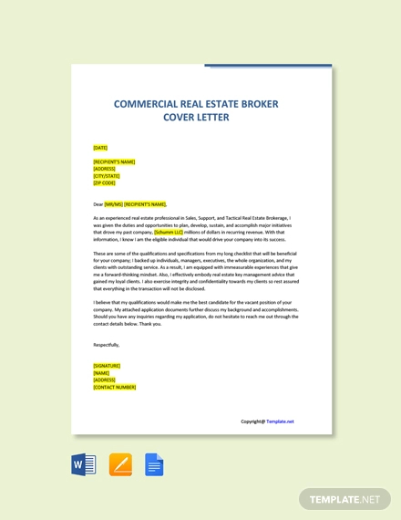 Real Estate Agent Cover Letter - 13+ Examples, Format, Sample | Examples