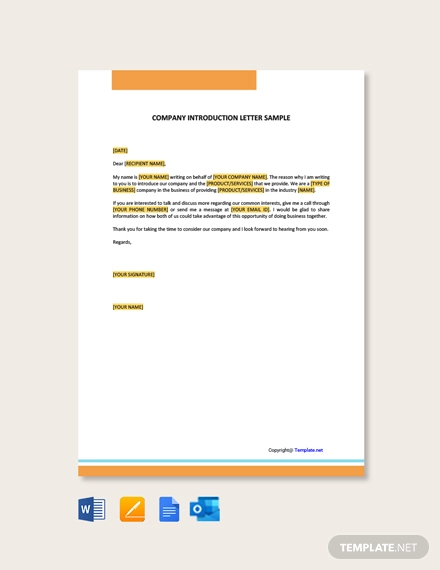 free company introduction letter sample