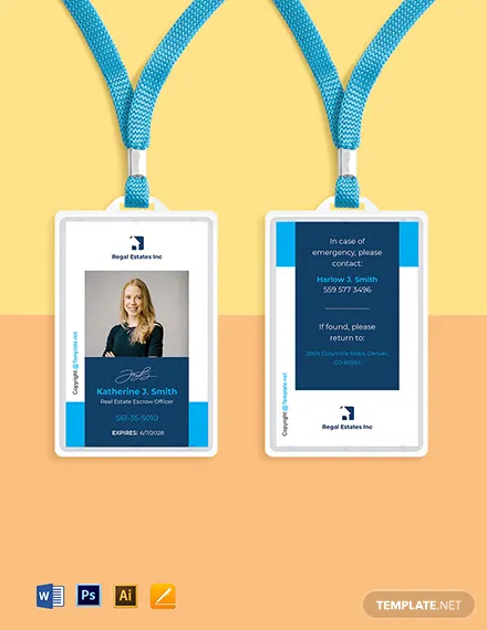 Free Modern Real Estate ID Card Template