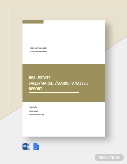 free sample real estate report template