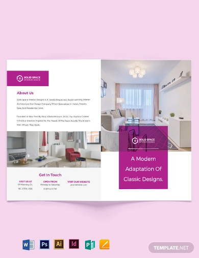interior design consultancy bi fold brochure