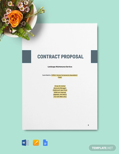 landscape contract proposal template