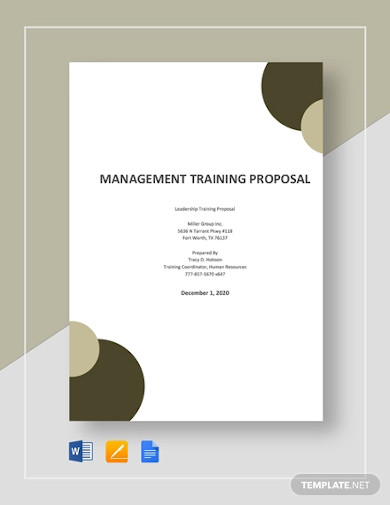 Management Training Proposal Template