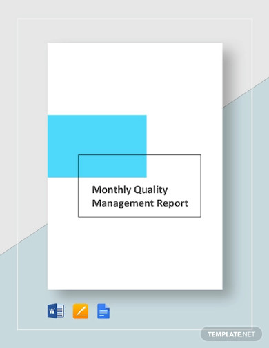 monthly quality management report