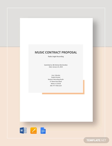 music contract proposal template