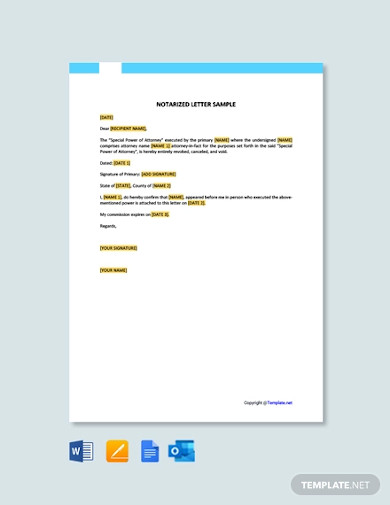 format for notarized letter