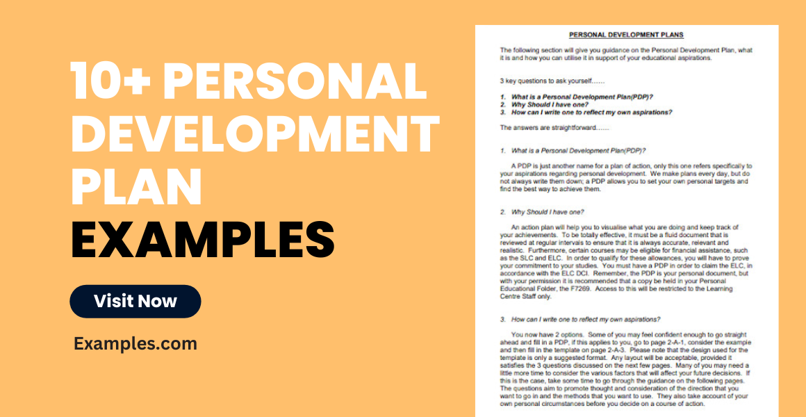 Personal Development Plan Examples