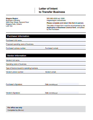 printable letter of intent for business