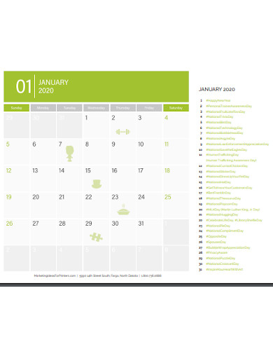printable social media calendar