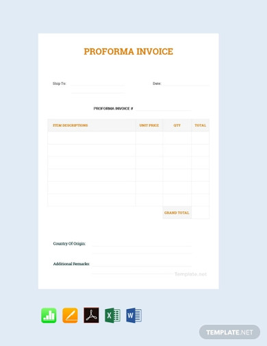 proforma invoice example