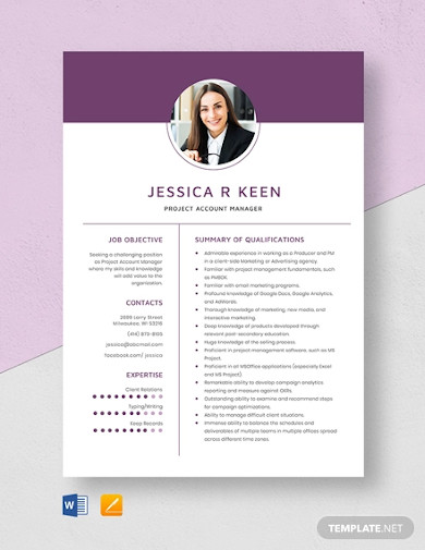 project account manager resume