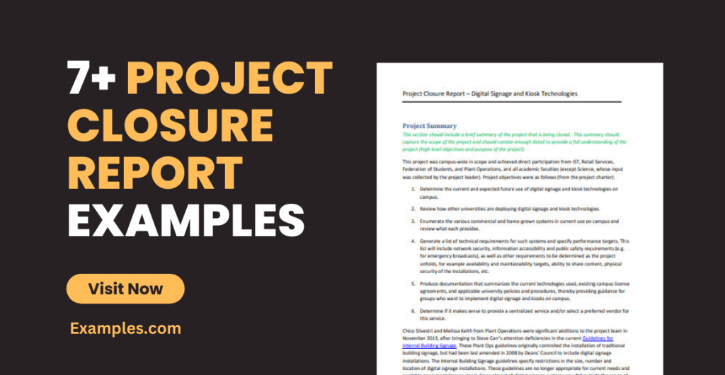 Project Closure Report Examples