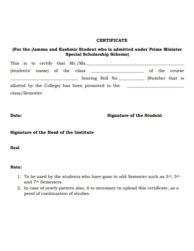 promotion certificate