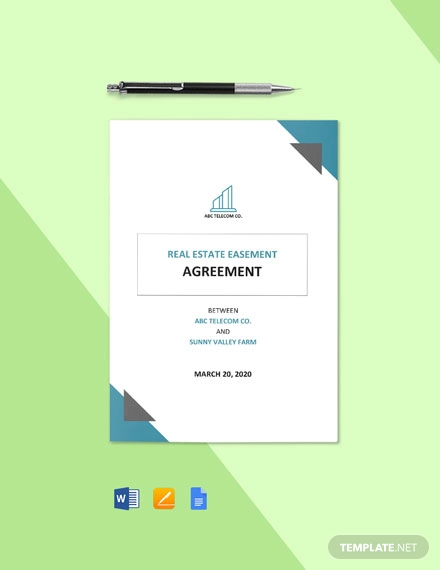 real estate easement agreement template
