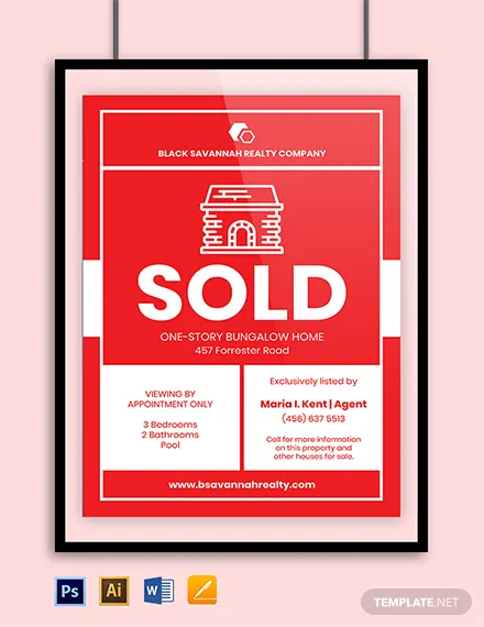 real estate sold sign template