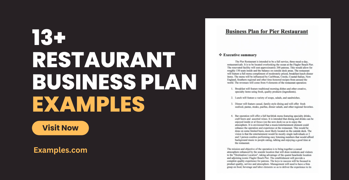 examples of a restaurant business plan