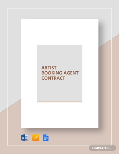 sample artist booking agent contracte