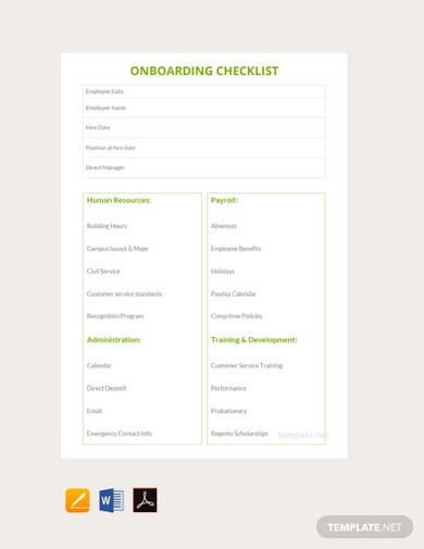 sample onboarding checklist example
