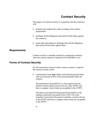 security contract example