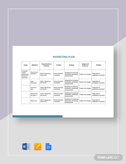 Simple Marketing Plan Template1