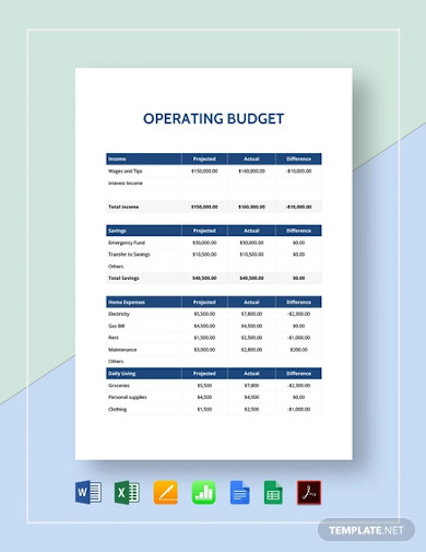 Simple Operating Budget